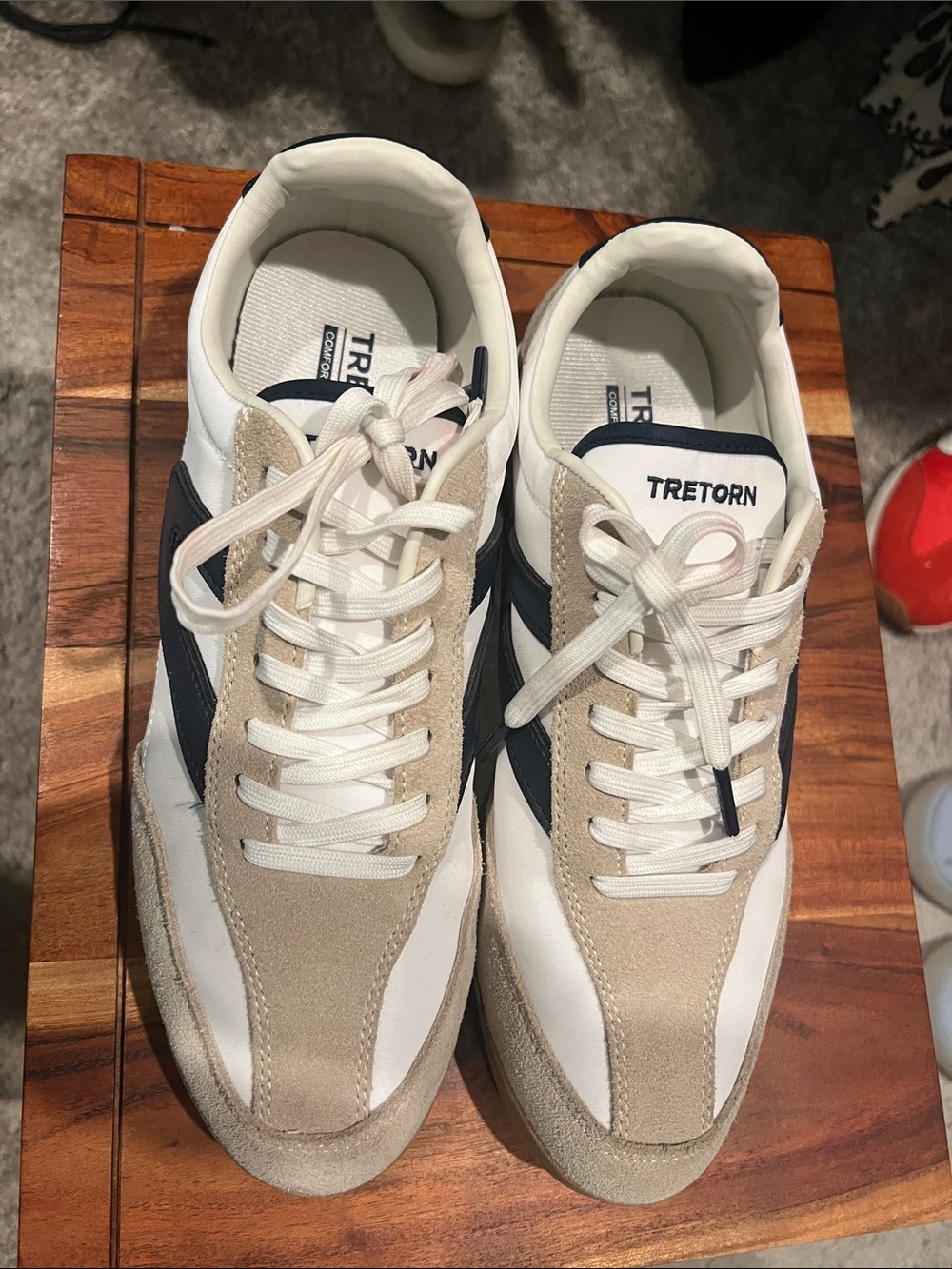 Tretorn Men’s White, Beige & Navy Low-Top Sneakers
